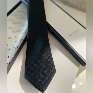 Gucci GG Pattern Black Tie
